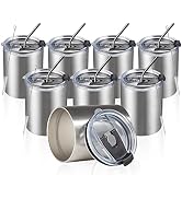 MEWAY 12oz/8Pack Coffee Mug With Lid, Insulated Stainless Steel Reusable Coffee Cup, Double Wall ...