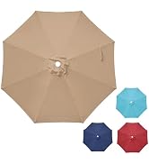 HealSmart 9' Patio Umbrella Replacement Canopy Cover with 8 Ribs, Outdoor Table Market Yard Umbre...