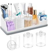 Bathroom Counter Organizer, Large White Silicone Toothbrush Holders for Bathrooms Organizer Count...