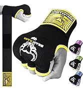 BEAST RAGE Inner Gloves with Hand Wraps Quick Wrap Long 36" Wrist Support MMA Muay Thai Bandages ...