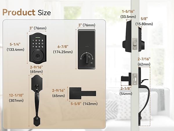 key pad door lock with handle
