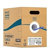 DG Cat6 Riser (CMR), 1000FT, Unshielded, 23AWG, Solid Bare Copper, Up to 10Gb Speeds, No Spline, ...