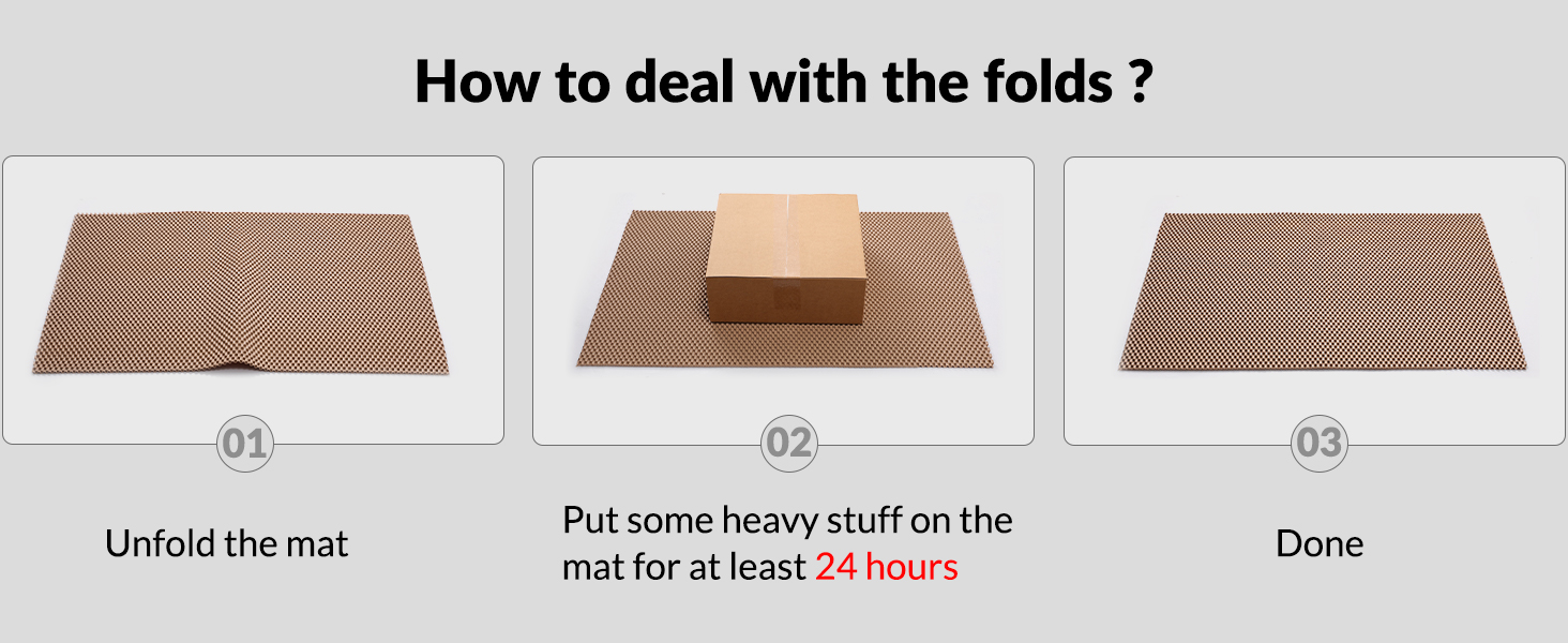 Put some heavy stuff on themat for at least 24 hours