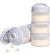 Termichy Stackable Formula Dispenser Portable Milk Powder Container, 2 Pack, Grey