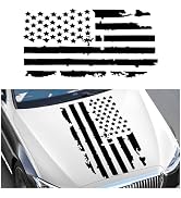 Wevdn Distressed American Flag Sticker, 16.9" × 30.7" Waterproof Patriotic Old Glory Military Gru...
