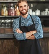 Xeoxarel Adjustable, Watertrop-Resistant Bib Apron with 2 Pockets for Men and Women