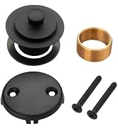 Black Bathtub Tub Drain Conversion Kit Assembly, Wellup Lift and Turn Twist Tub Drain Trim Kit wi...