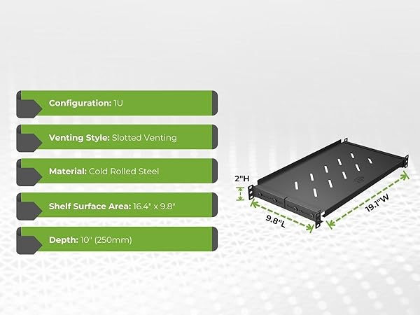 NavePoint 1U Vented 4-Post Shelf