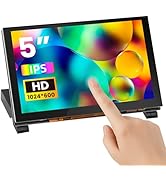 ELECROW 5 Inch Touchscreen Monitor for Raspberry Pi, 1024X600 IPS HD Capacitive Touch Screen Disp...