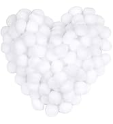 MORFEN 150 Pieces Pom Poms, 1 Inch White Craft Pom Poms, Fuzzy Pompom Puff Balls, Small Pom Pom B...