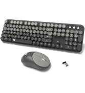 Wireless Keyboard and Mouse Combo, 104 Round Keys Cute Colorful Cordless Keyboard and Mouse with ...