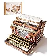 ROKR 3D Wooden Puzzles for Adults, Vintage Typewriter Model Kit to Build, 12-Hour Immersive Mecha...