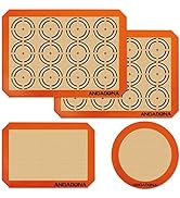 Silicone Baking Mat Sheets Set, Easy Clean &Non-Stick Food Grade Reusable Baking Mats, 2 Half She...