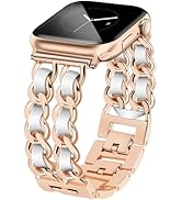 JR.DM Rose Gold Watch Bands for Women Compatible with Apple Watch Band Leather 38mm 40mm 41mm 42m...
