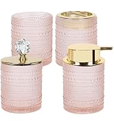 FEILANDUO Bathroom Accessories Set,4Pcs Glass Bathroom Accessories,Vanity Bathroom Decor, Soap Di...