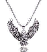 Zirloy 24Inch 316L Stainless Steel Punk Eagle Necklace for Men and Women Personalized Chain Penda...