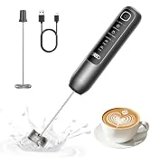 DREO BaristaMaker Nano Handheld Milk Frother Wand Coffe Frother Black | 4 Modes for Latte Art Mic...