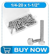 Yinpecly 30Pcs 1/4-20 x 1-1/2