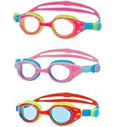 YUENREE 3 Pack Kids Swim Goggles for Boys & Girls Ages 6-12 | No Leak Anti-Fog UV Protection | Ea...