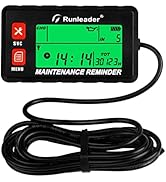 Runleader Digital Self Powered Hour Meter Tachometer,RPM Alert, Multiple Maintenance Reminders,Ba...