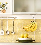 HOMEBROS Banana Hook, 360° Rotatable Metal Banana Hanger Under Cabinet, 2 Installation Options Ad...