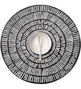 FunWheat Vinyl Placemats Set of 6 Round Place Mats Metallic Heat-Resistant Table Mats 15 inches D...