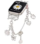Minyee Compatible with Apple Watch Band 41/40/38/44/45/46/49/42mm Women, Dressy Stainless Steel M...