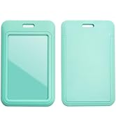 Larpur Pack of 2 Sliding ID Badge Holders Hard Plastic Vertical Card Cases with Clear ID Window f...