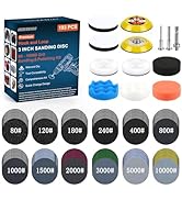 193Pcs 3 Inch Polishing Kit Hook and Loop Sanding Discs, Headlight Restoration Kit - 80 to 10000 ...