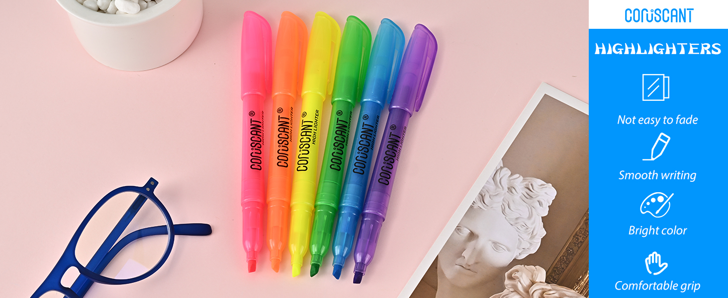 colorful highlighters