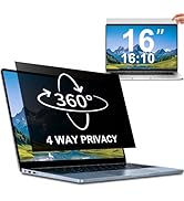 STARY 4-way 360°Laptop Privacy Screen Filter 16 Inch 16:10 Ratio(1920x1200), Anti Glare & Blue Li...