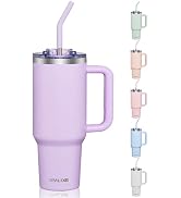 COKTIK 40 oz Tumbler With Handle and Straw, Insulated Tumbler With Leakproof Lids, Stainless Stee...