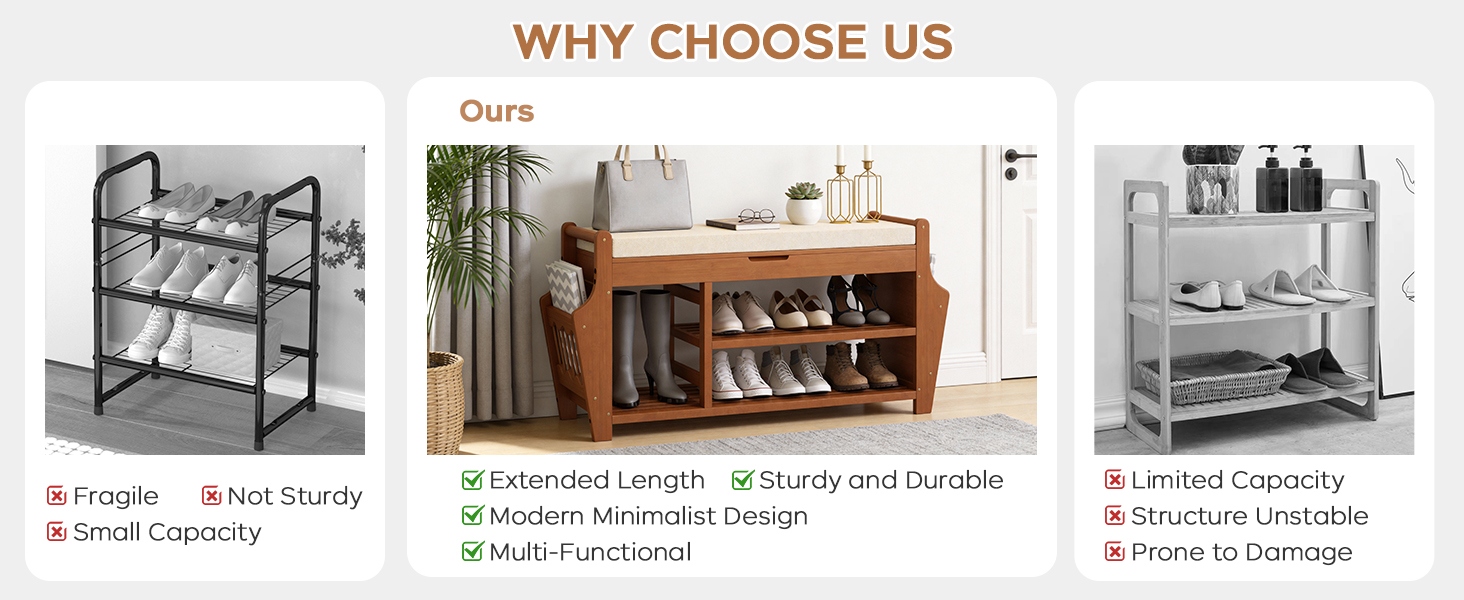 Multi-functional entryway shoe bench