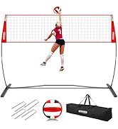 12FT/20FT Portable Volleyball Net Volleyball Net for Backyard Freestanding Volleyball Practice Ne...
