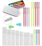 FIVEIZERO 55 PCS Yarn Needles Large Eye for Crochet, 8 Sizes Stainless Steel Yarn Needles & 3 Siz...