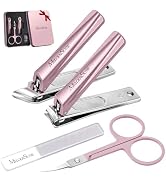 MelodySusie Nail Clippers Set 4 in 1, Ultra Sharp Toenail Clippers with Glass Nail File Cuticle S...