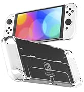 RHOTALL Transparent Case for Nintendo Switch OLED, Clear Dockable Shell Compatible with Switch OL...