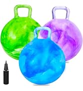 YongnKids 3 Pcs Hopper Ball,Ride On Toys Balls for Kid 3 4-8,15inch Bouncy Ball with Handle & Air...