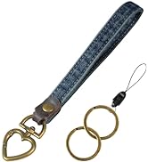 Fishent Denim Wristlet Keychain for Women Men, Cute Key Chain, Wrist Lanyards for Car Keys ID Bad...