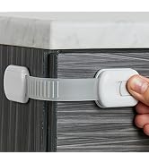 Child Safety Strap Locks to Childproof Cabinets, Drawers, Appliances & More 2022 (4-Pack, White)