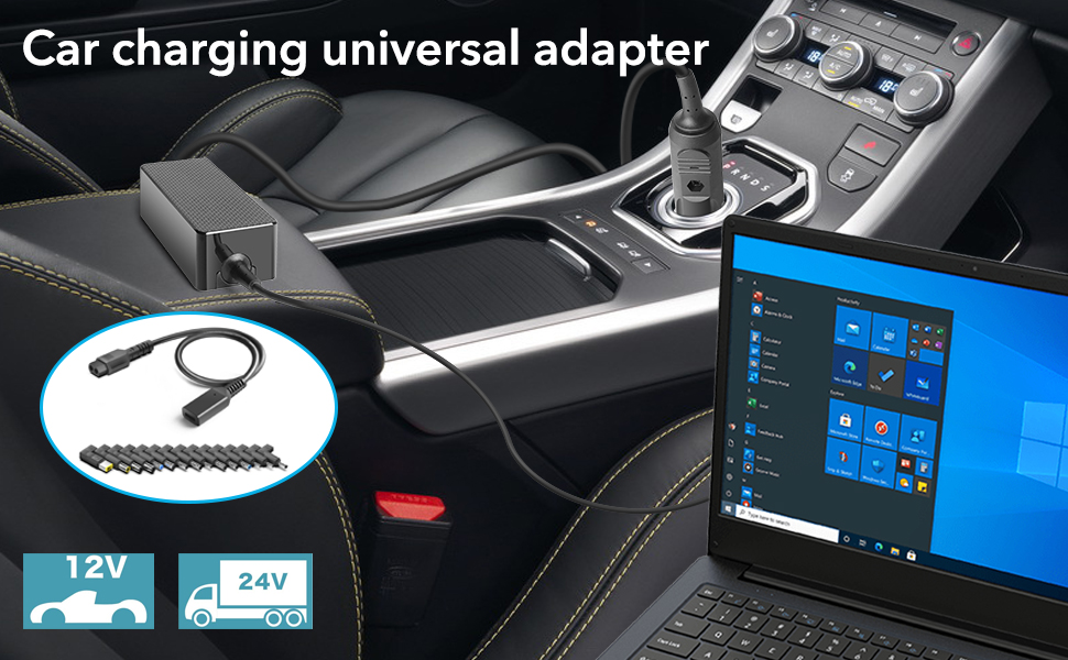 100w usb c laptop car charger usb type c to DC power adapter kits plugs connectors power cable