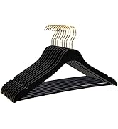 20 Luxury 16.5" Ultra Thin Space Saving Black Wooden Hangers, 360 Degree Swivel Hook, Best for Su...