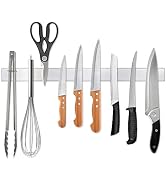 Ninonly 16 Inch Magnetic Knife Strip, Premium Stainless Steel Wall Mounted Kitchen Knives Bar,Spa...