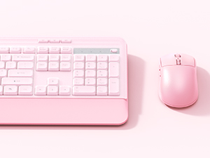 pink keyboard with cover