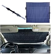 Kewucn Car Retractable Windshield Sun Shade, Folding Large Sun Visor Protector with Suckers, Auto...