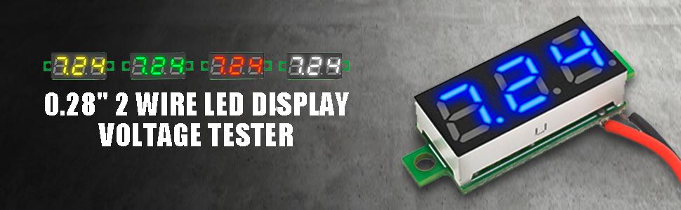 Diymore 10pcs Mini Digital 0.28" 2 Wire LED Panel Display Voltage Tester Voltmeter DC Volt Meter