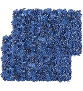 Flower Wall Panel Set, U'Artliens Artificial Wall Flower Backdrop 24x16 Inch 3D Silk Hydrangea Ro...