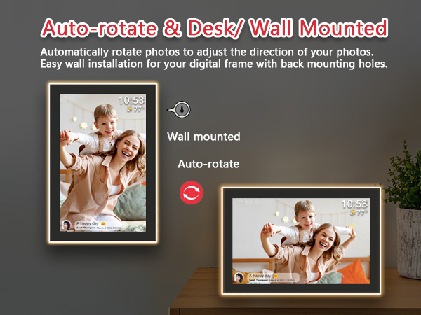 FRAMEO 10.1 Inch Smart WiFi Digital Photo Frame Digital Picture Frame Digital Calendar
