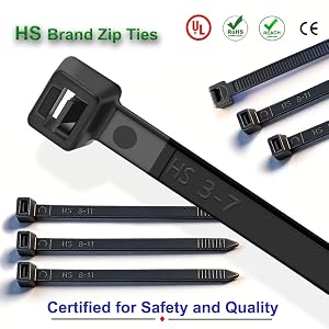thin zip ties black