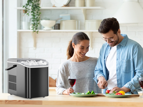 Countertop Ice Maker, Portable Ice Machine Self-Cleaning